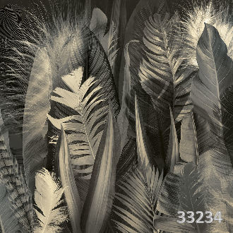 Feathers and leaves sepia