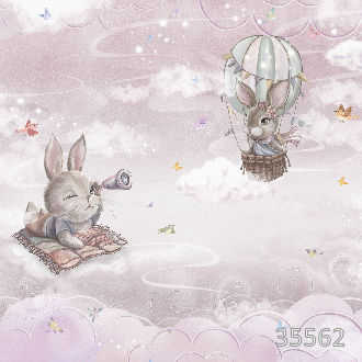 Зайцы на розовом фоне